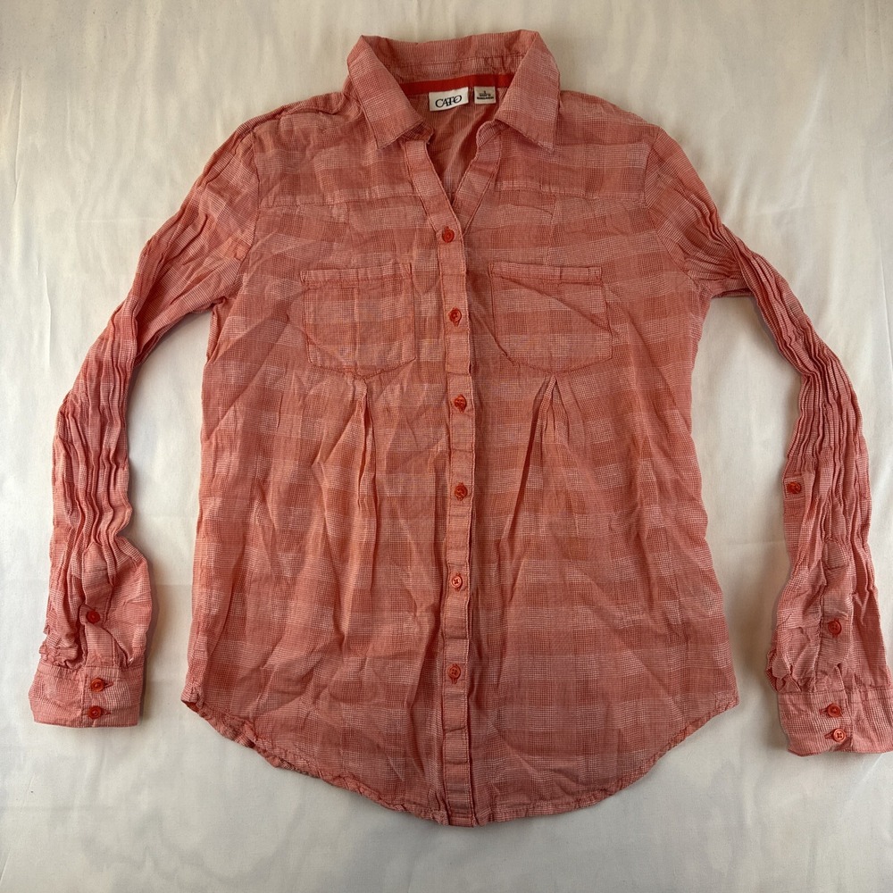 Cato Button Up Shirt Size Small Orange